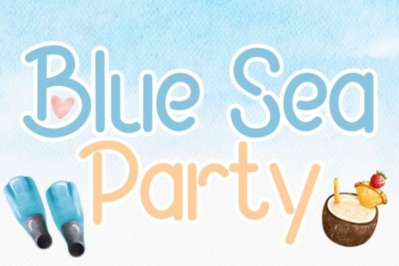 Blue Sea Party Script Font for Elegant Digital Branding