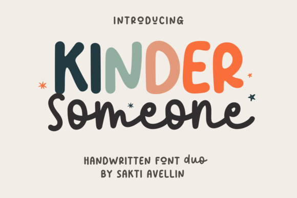 Kinder Someone Duo: A Handwritten Display Font for Digital Charm
