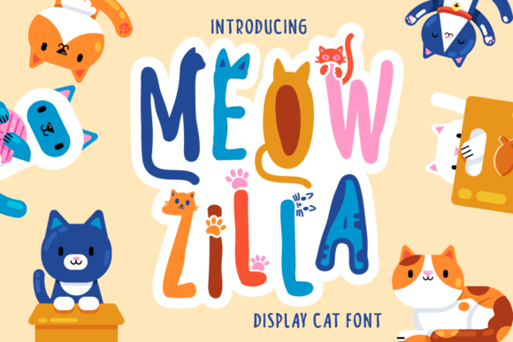 Meow Zilla: A Playful Display Font for Whimsical Digital Branding